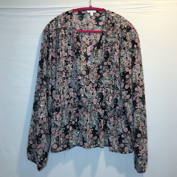 Senlis Floral Flowy Long Sleeve Blouse - Picture 1 of 4